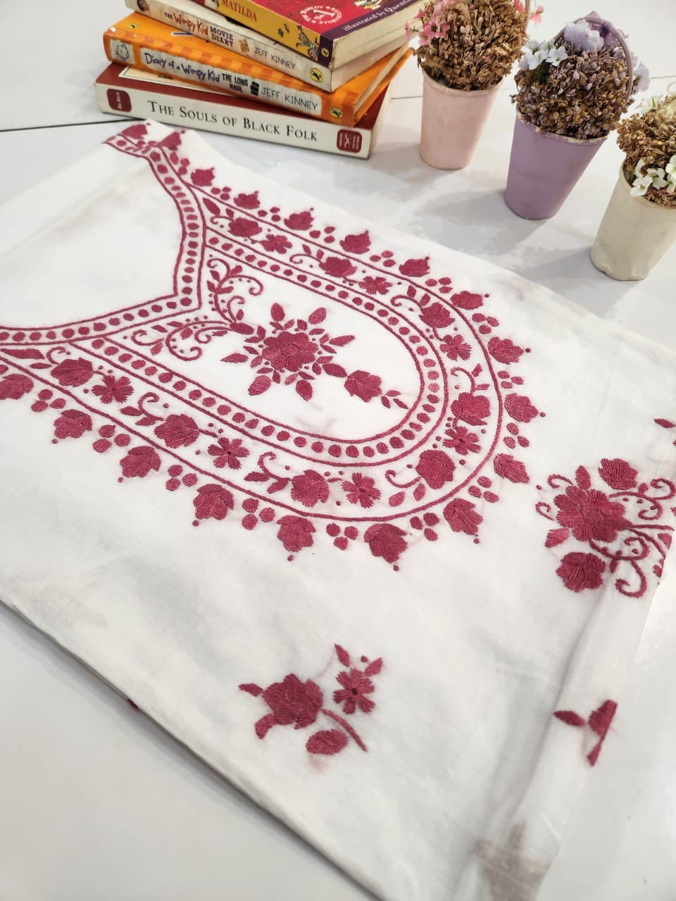 Lawn gull e Sitta shirt with tea pink thread