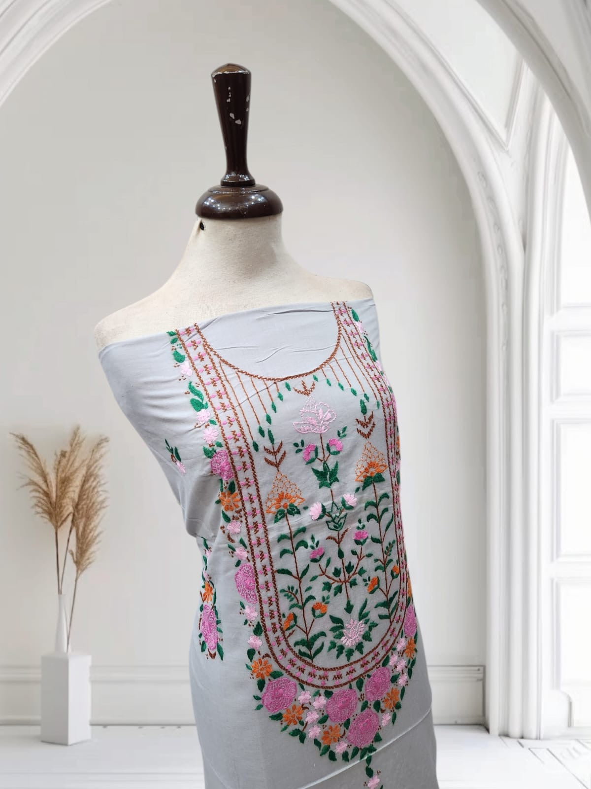 Premium quality lawn hand embroidered shirt
