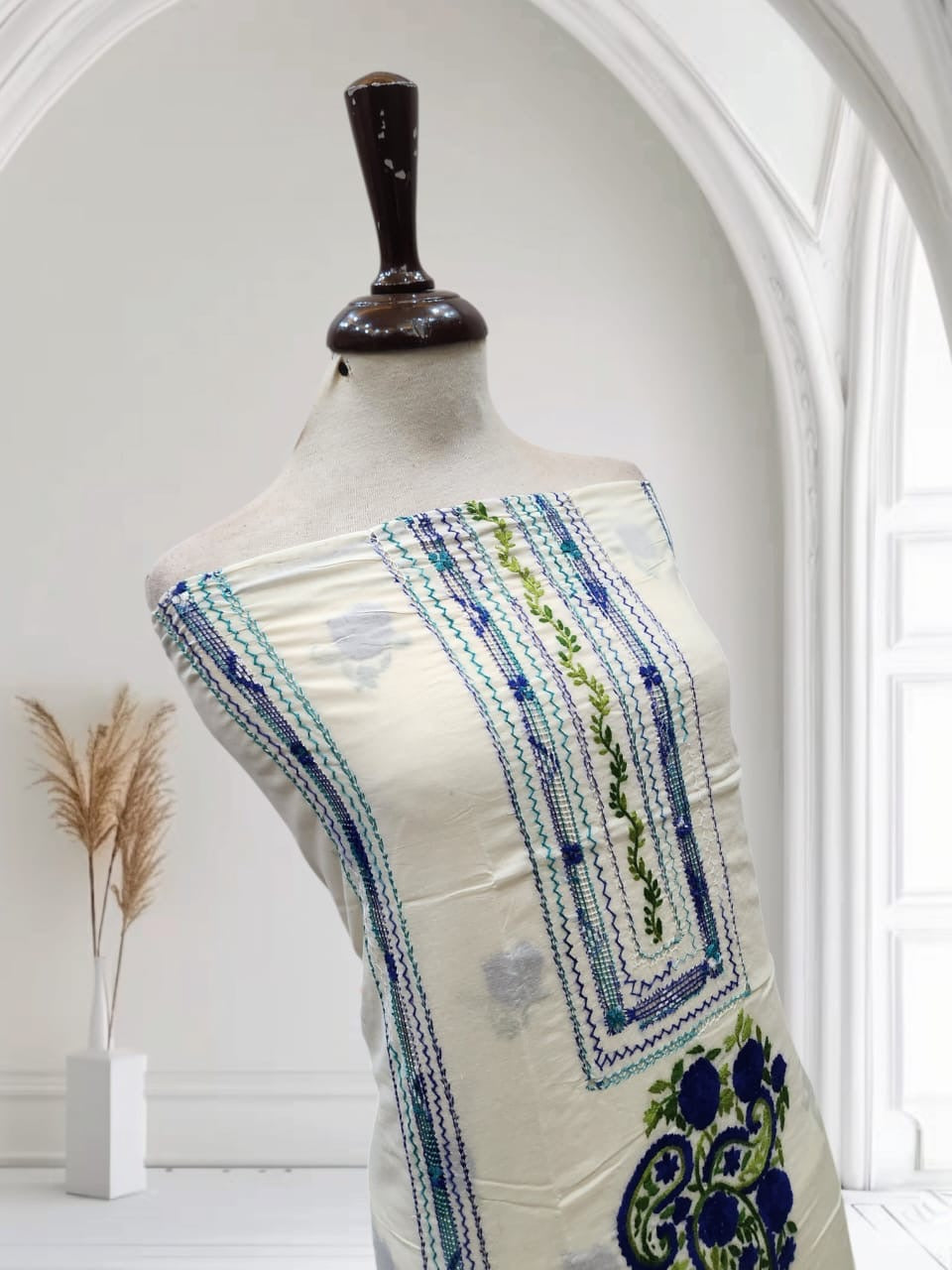 Tarkashi lawn hand embroidered shirt