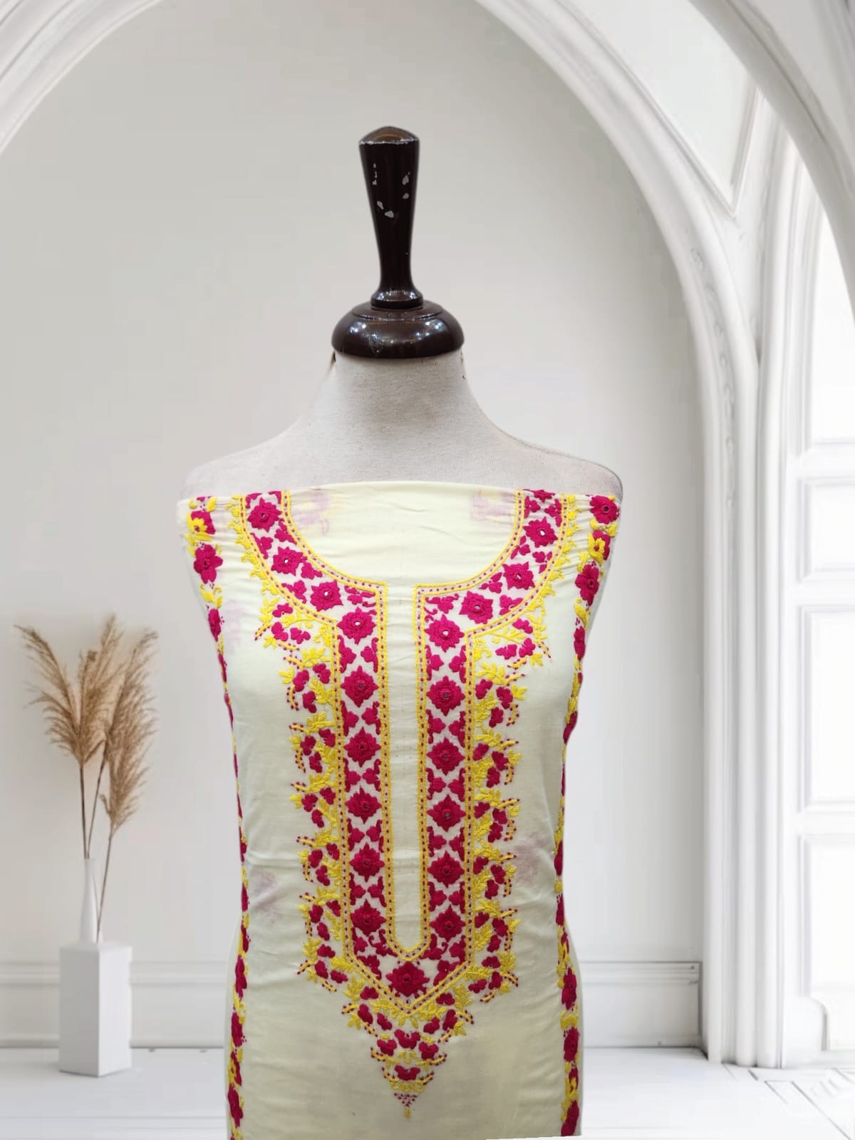 Gull e sitta lawn hand embroidered shirt Lemon