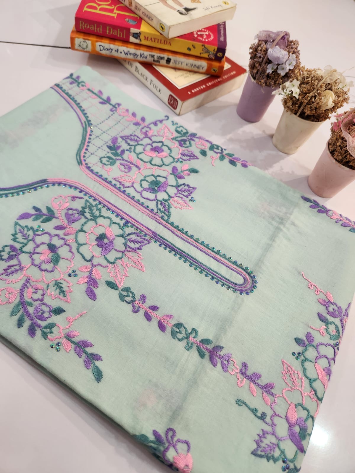 Lawn hand embroidered shirt