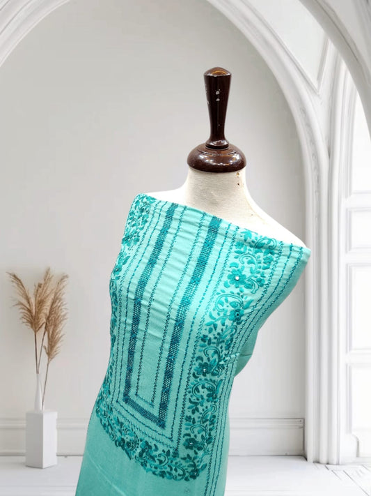 2pc Sea green Marina tarkashi mirror & embroidered