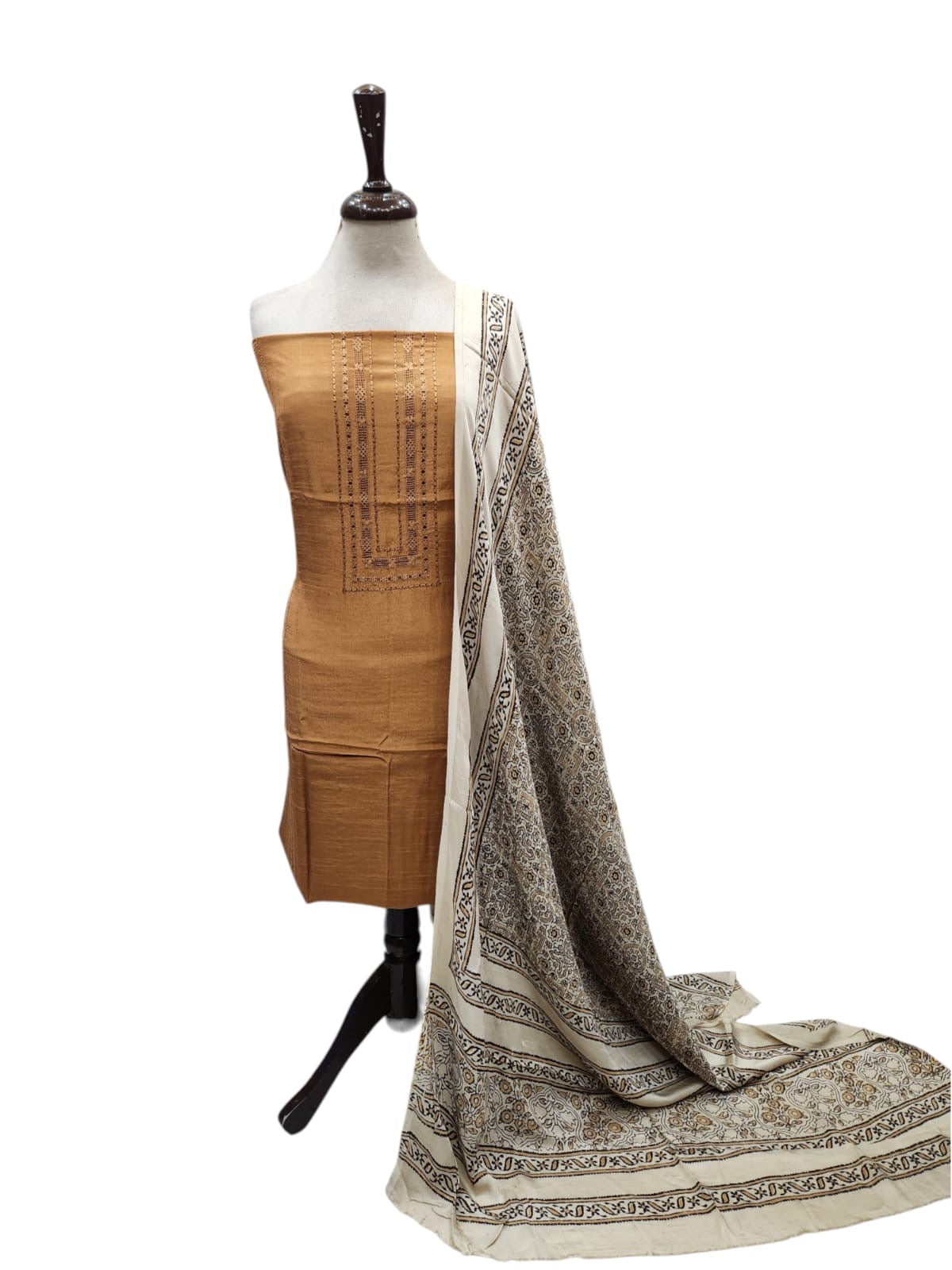 Raw silk with shahmooz silk dupatta