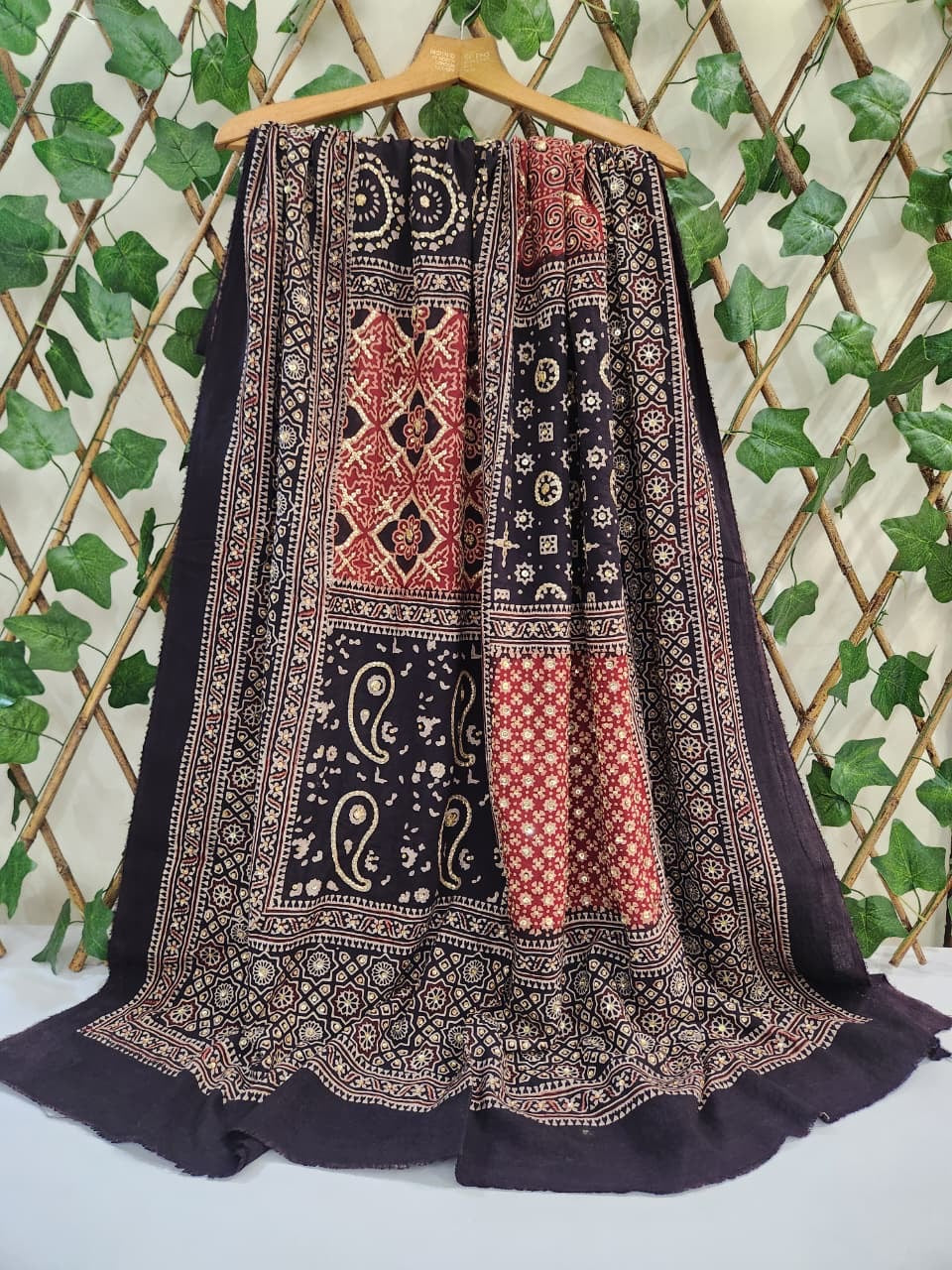 Lawn adda work Natural dyed full size Dupatta