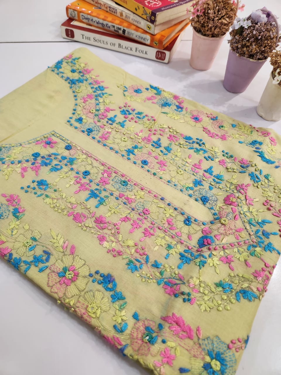 Lawn hand embroidered shirt
