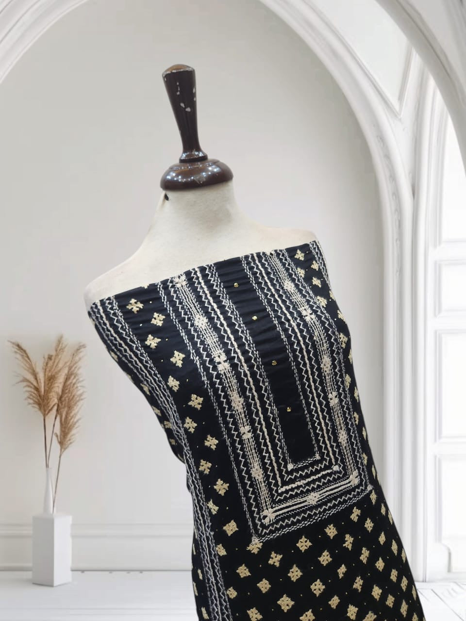 Tarkashi lawn hand embroidered shirt