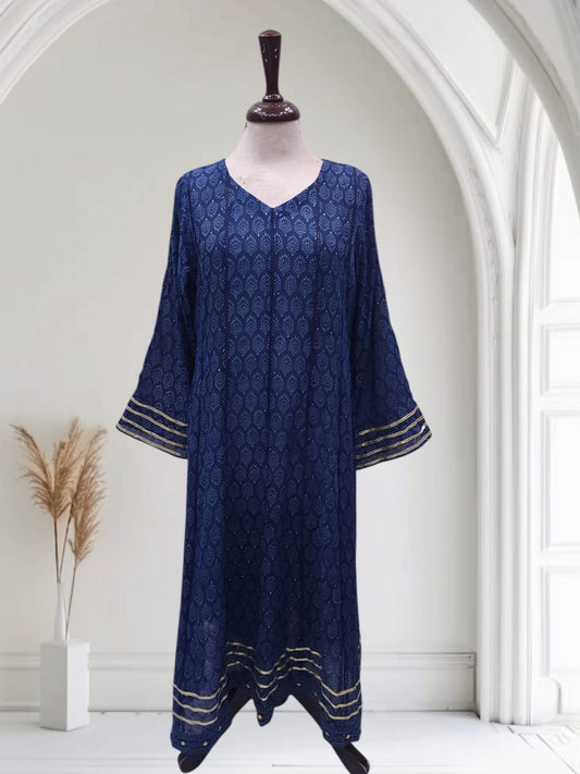 Large size long Dress Lawn