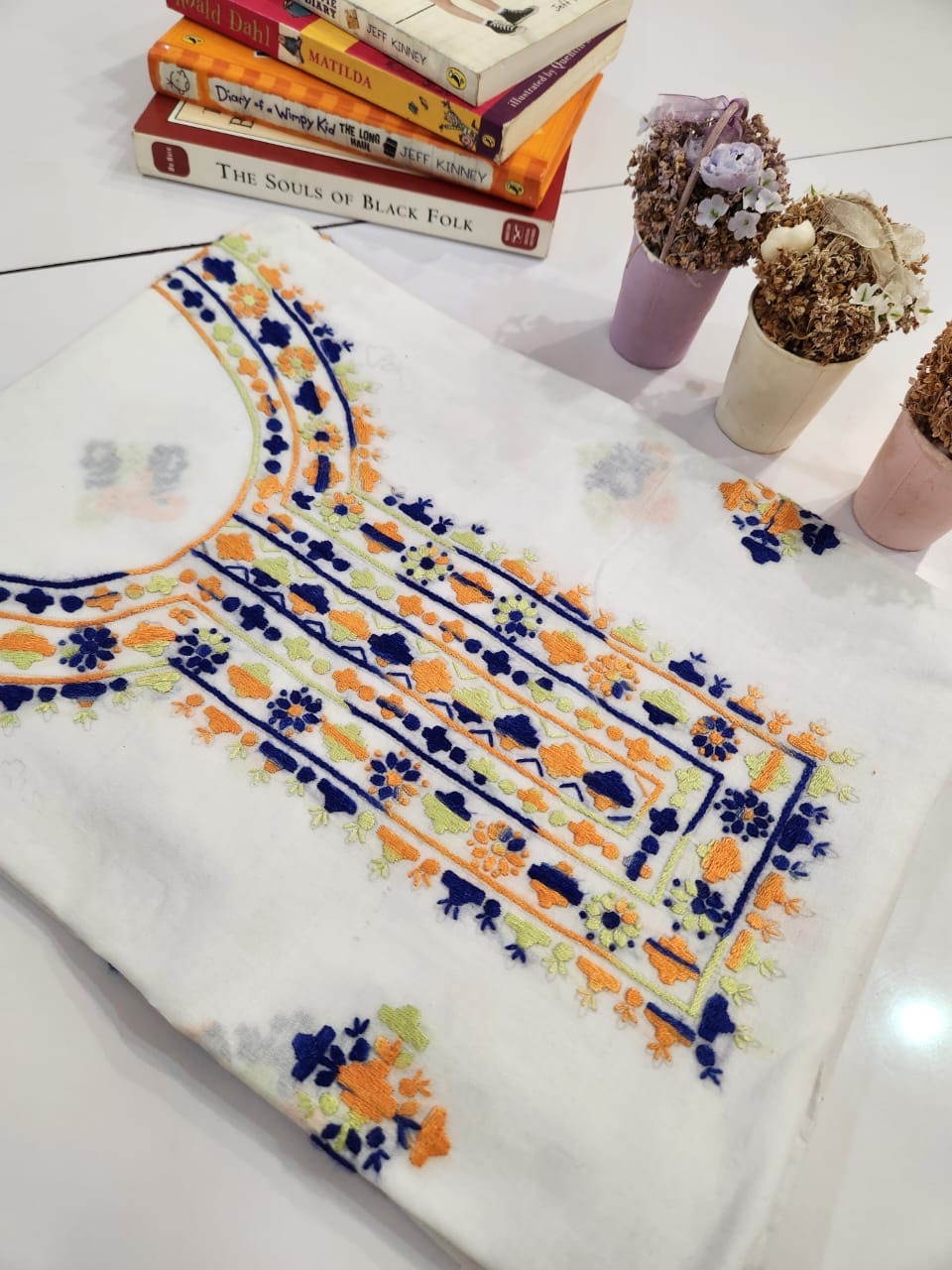 Lawn hand embroidered shirt