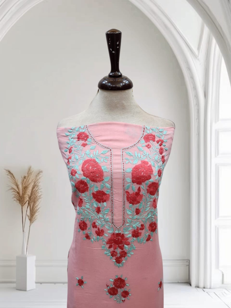 Hand embroidered lawn shirt
