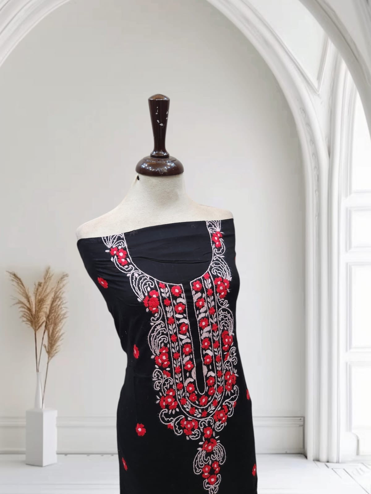 Budget friendly black beauty hand embroidered shirt