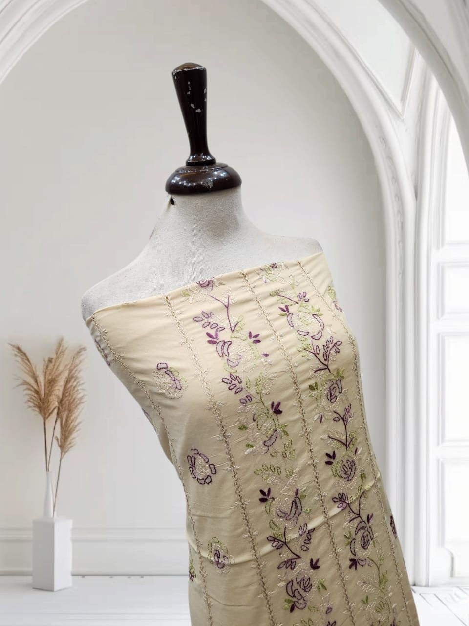 Tarkashi lawn hand embroidered shirt