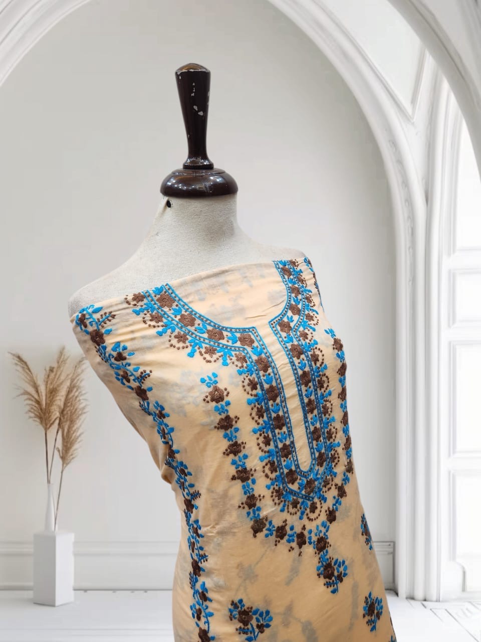 Lawn hand embroidered heavy embroidered sleeve shirt