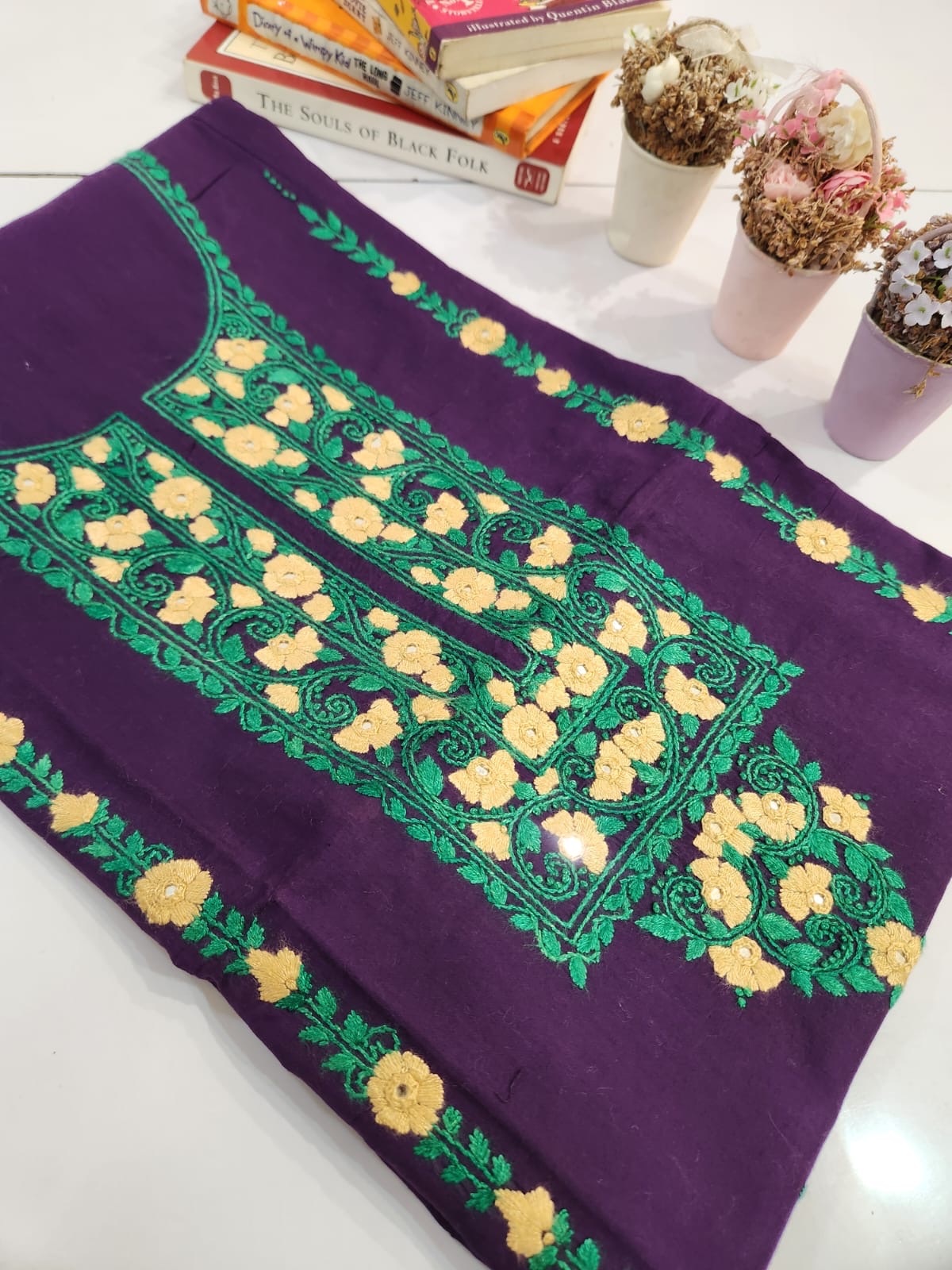 Lawn hand embroidered shirt