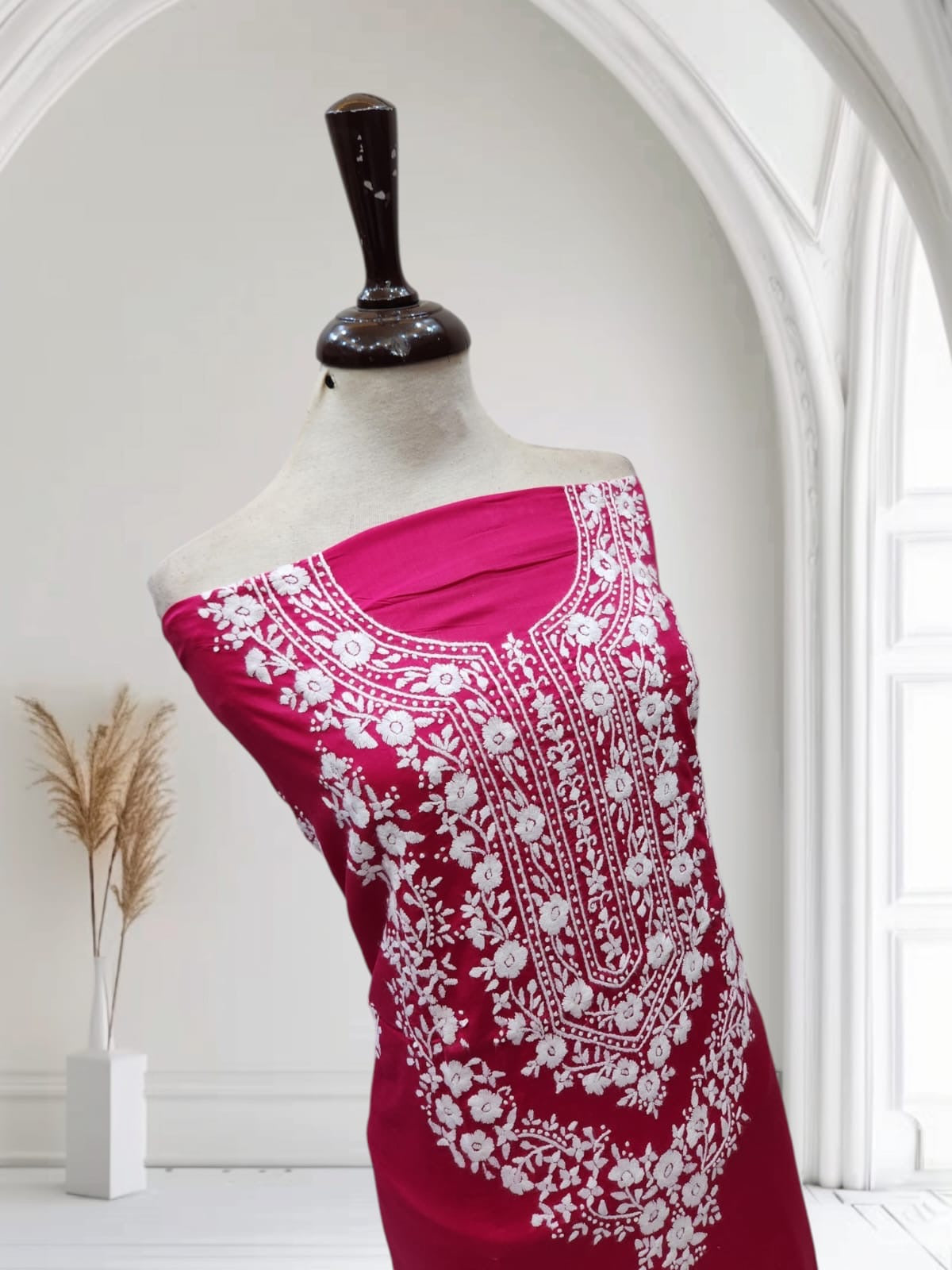 Hotpink Most demanding lawn hand embroidered shirt