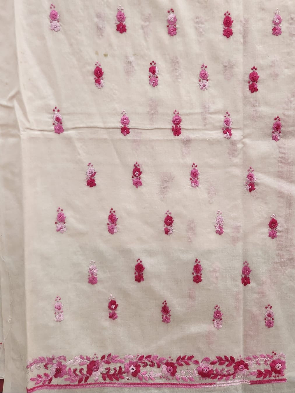 Baby pink exclusive lawn hand embroidered shirt