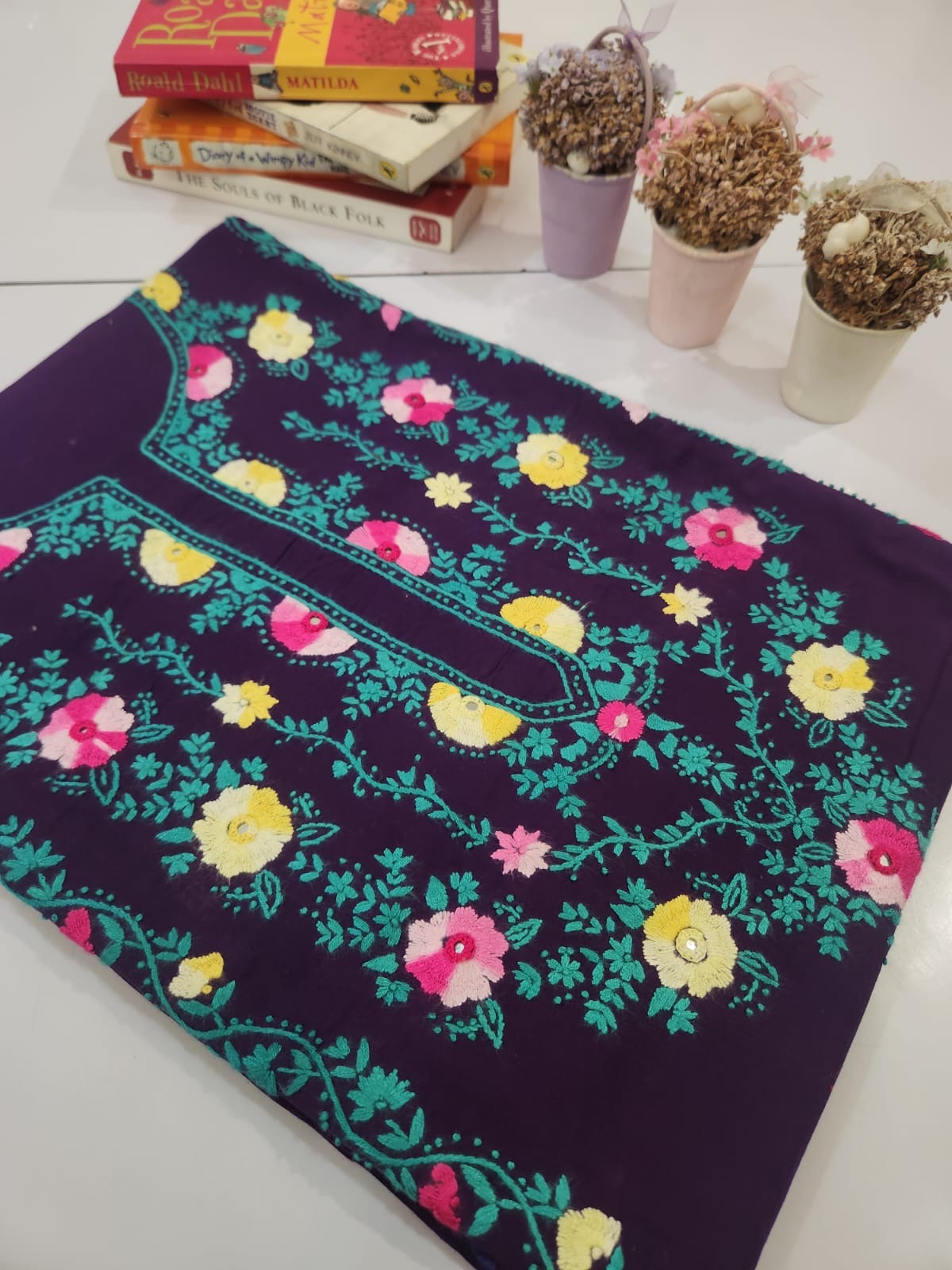 Lawn hand embroidered shirt