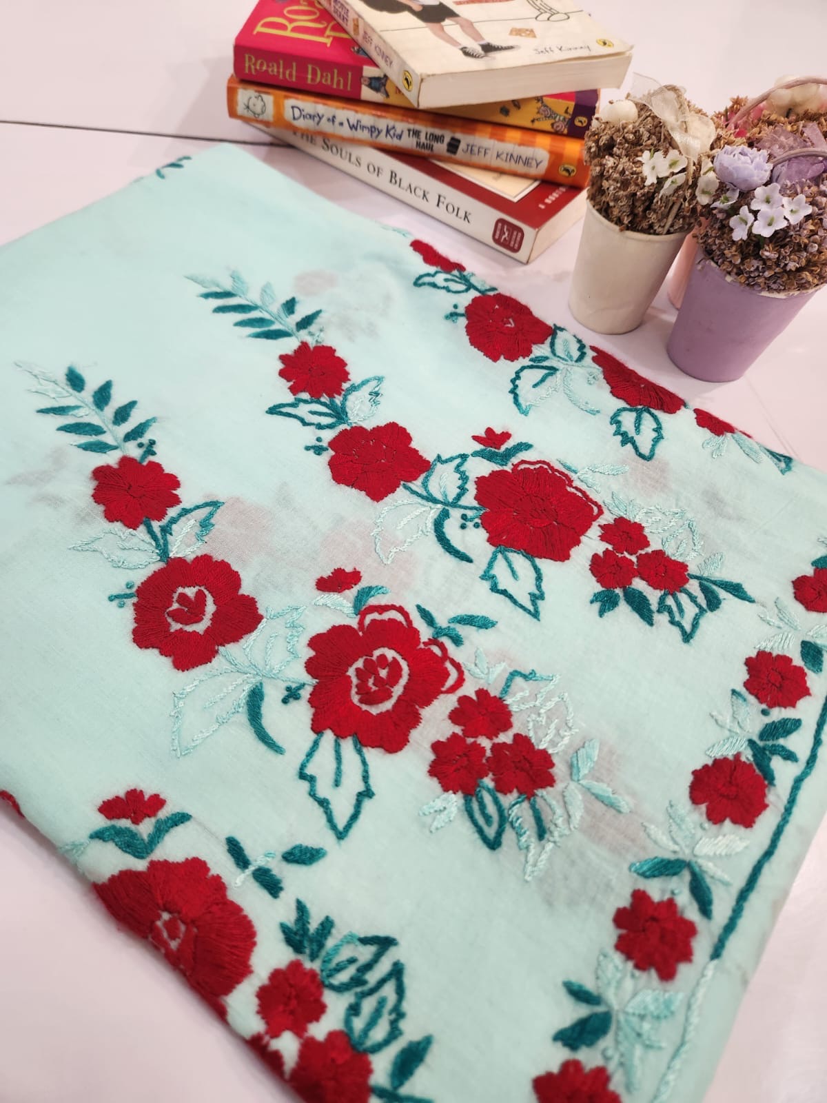 Stylish lawn hand embroidered shirt