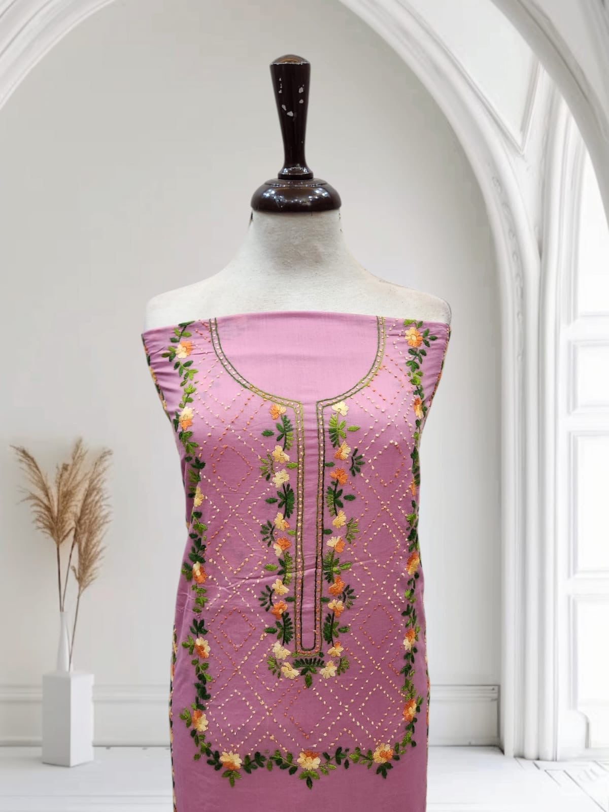 French knots new restock lawn hand Embroidered shirt