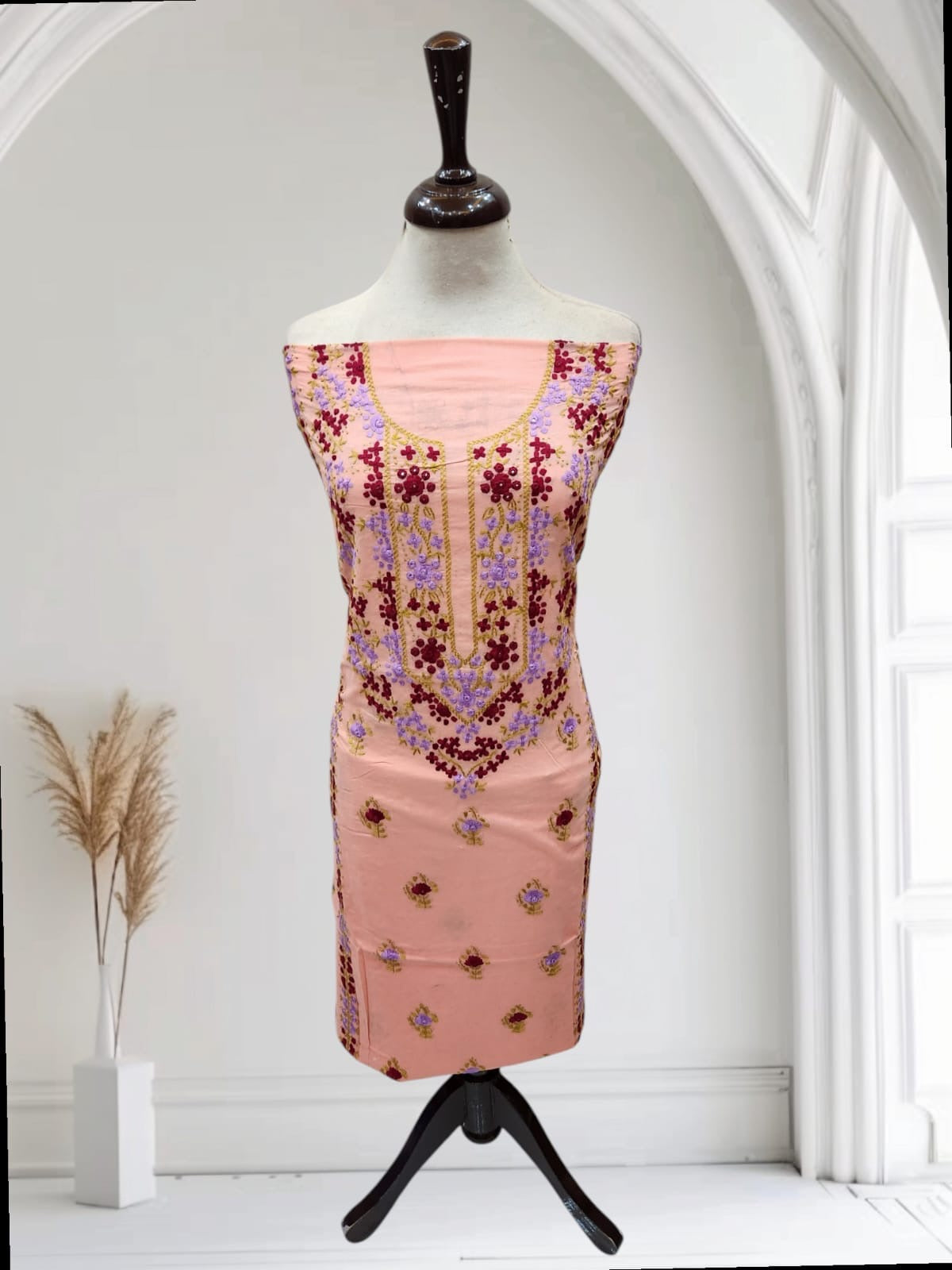 Rare combination lawn hand embroidered shirt