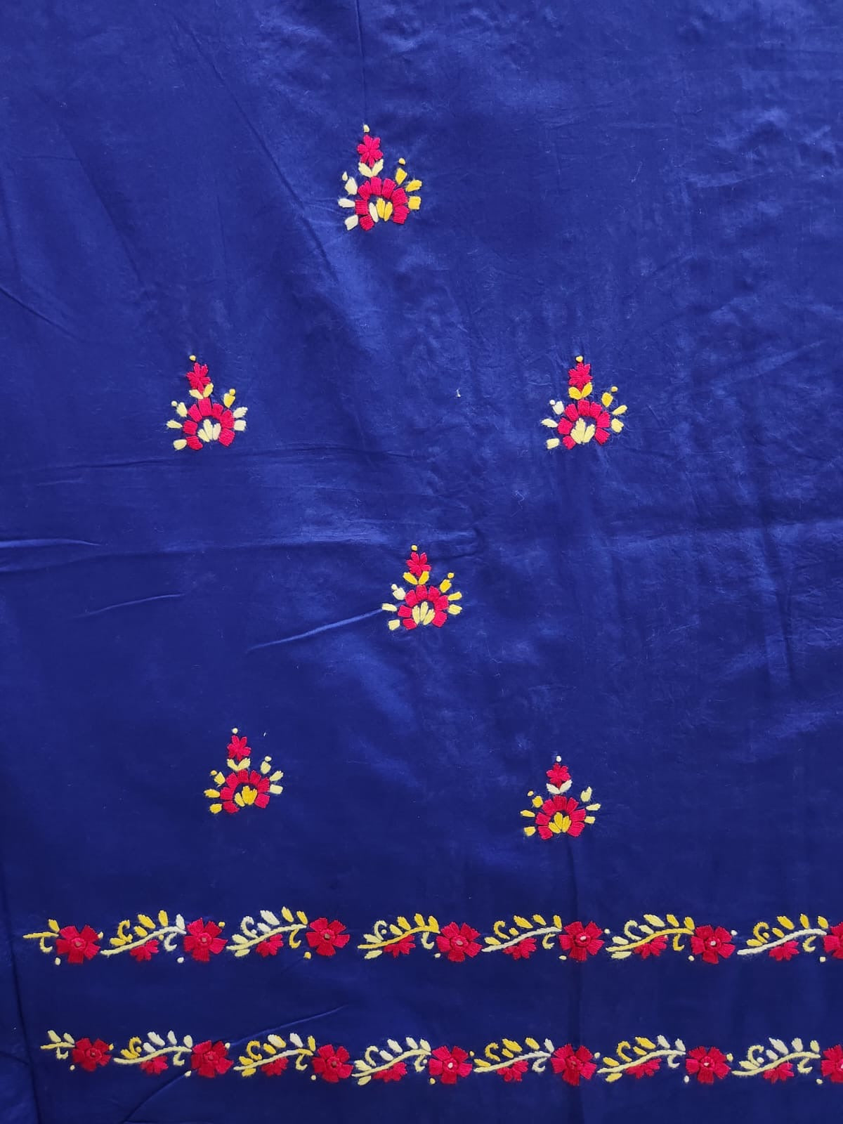 Electric Blue lawn hand embroidered shirt