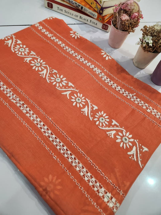 Tarkashi lawn hand embroidered shirt