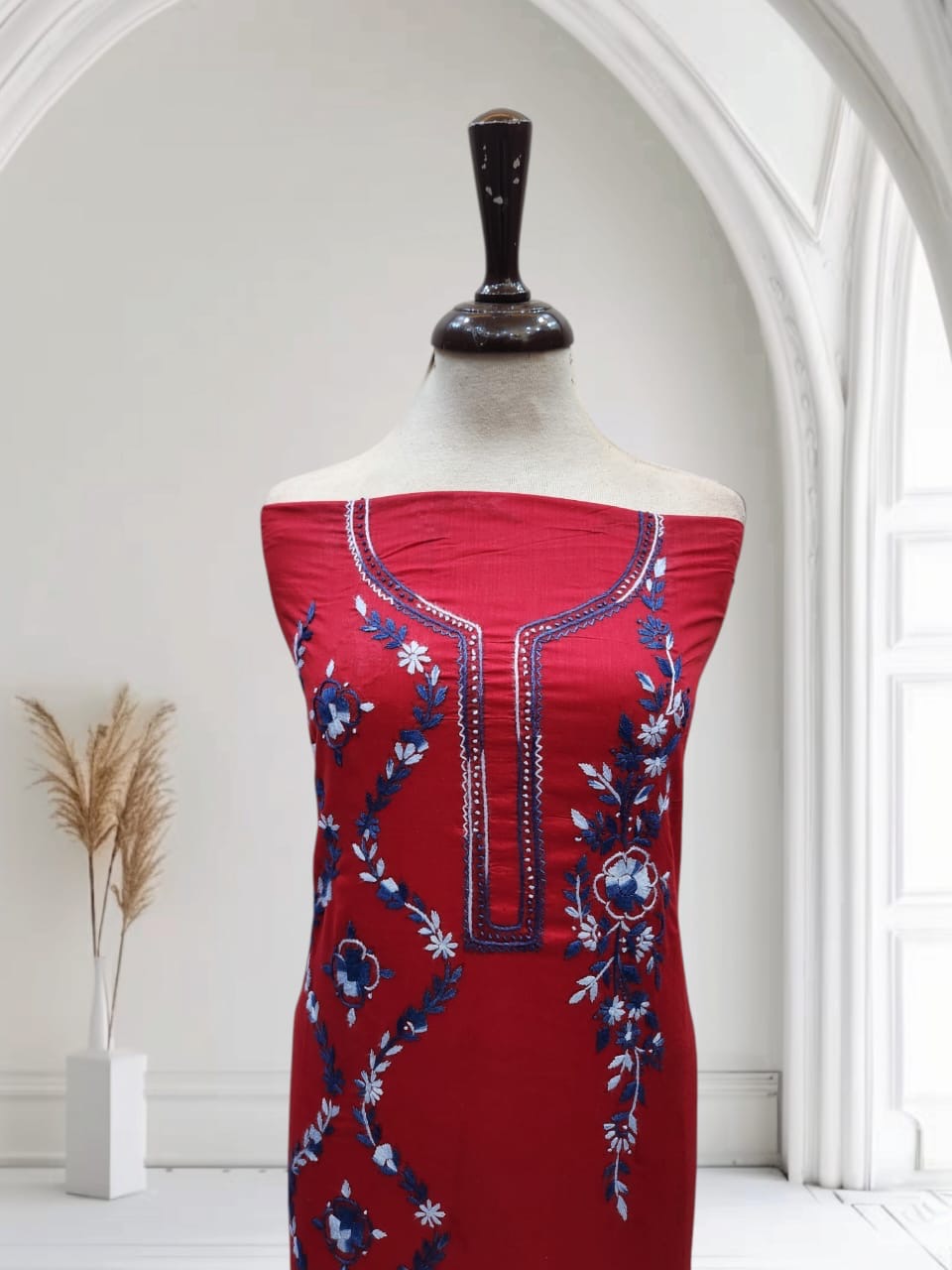 Pocket friendly lawn hand embroidered shirt