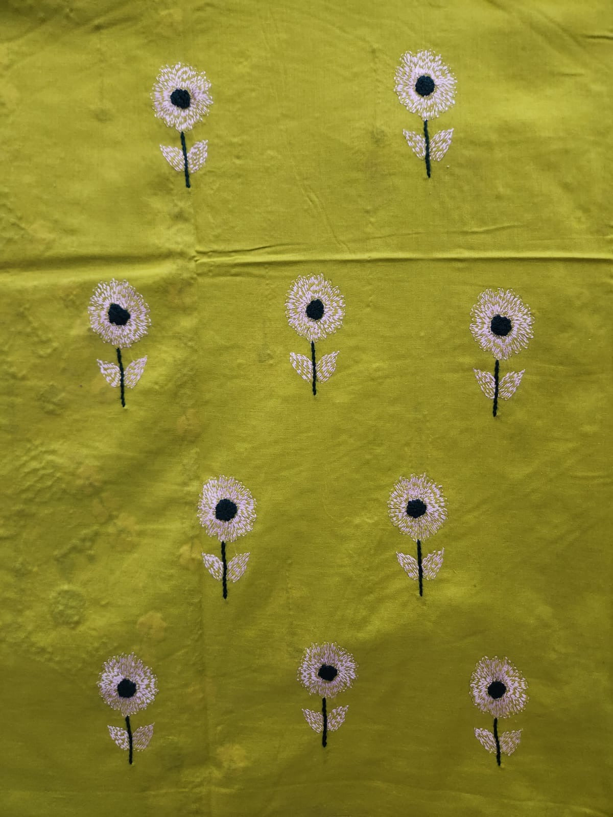 Sun Flower lawn hand Embroidered shirt