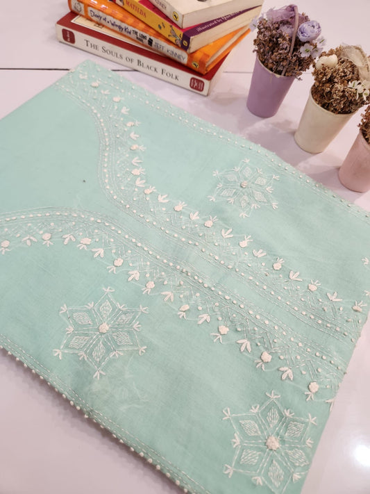 Kanthakari with bor work lawn hand embroidered shirt