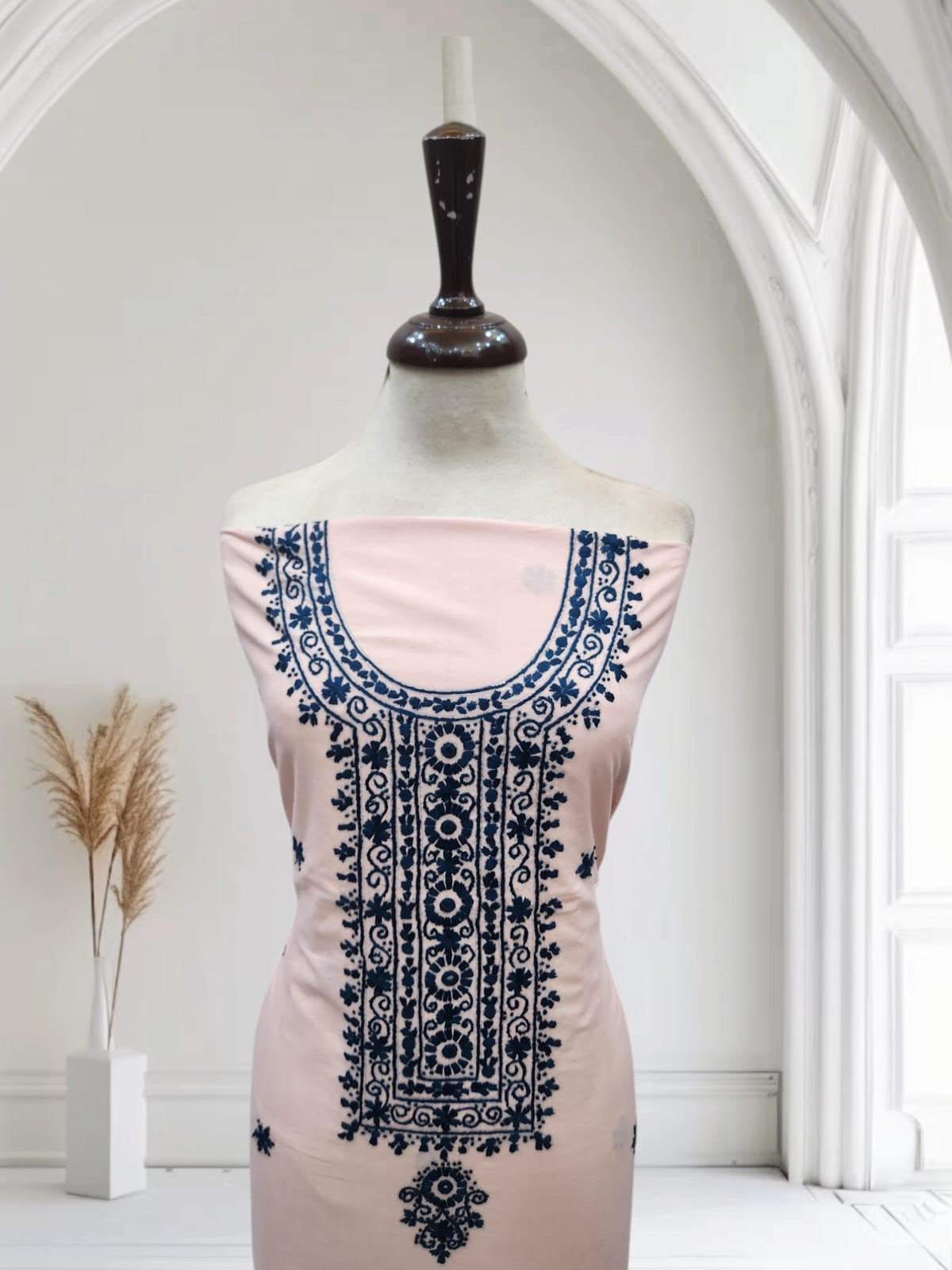 Branded fabric lawn hand embroidered shirt