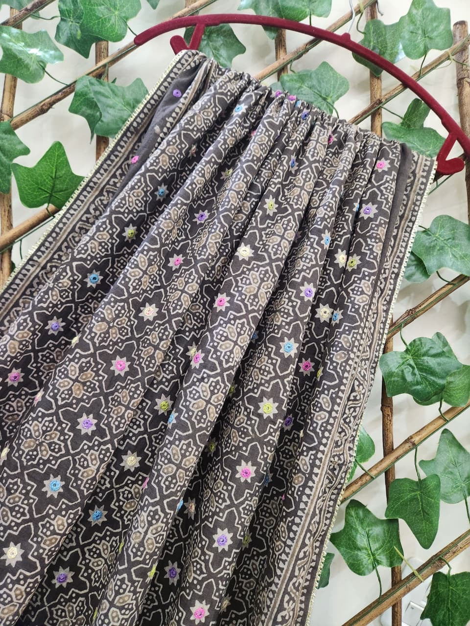 Grey Lawn Natural dyed heavy Mirror work