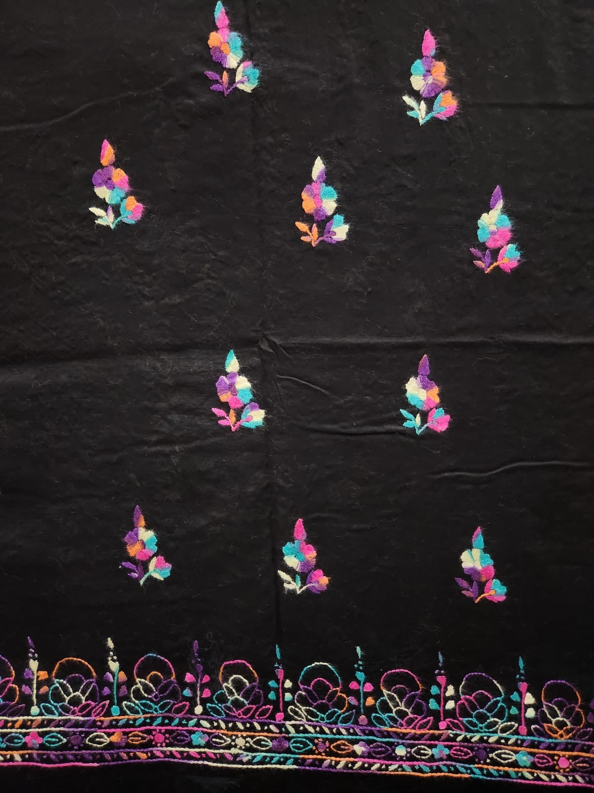 Kantha with pakka tanka lawn hand embroidered shirt