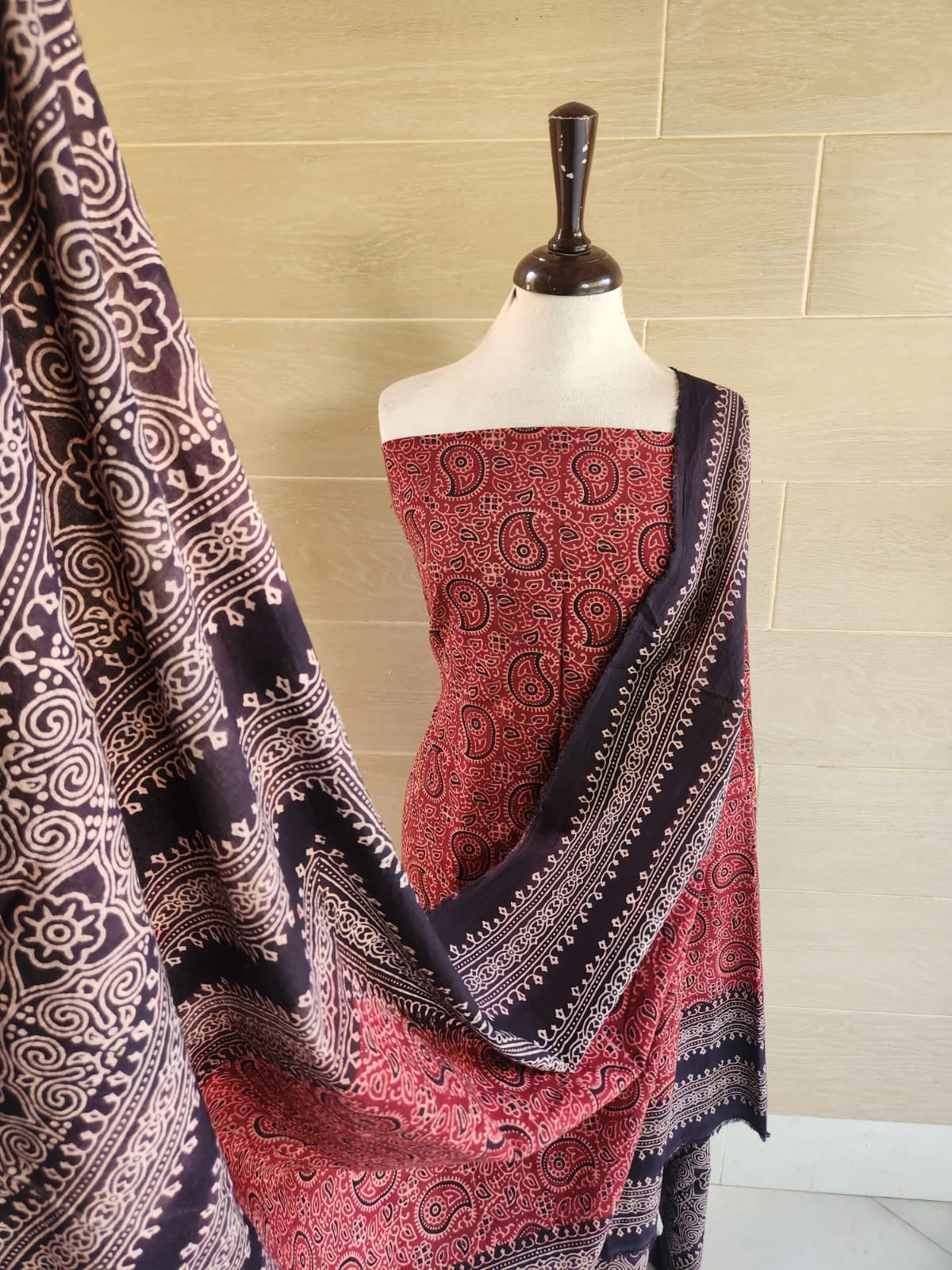 Lawn natural dyed shirt and dupatta