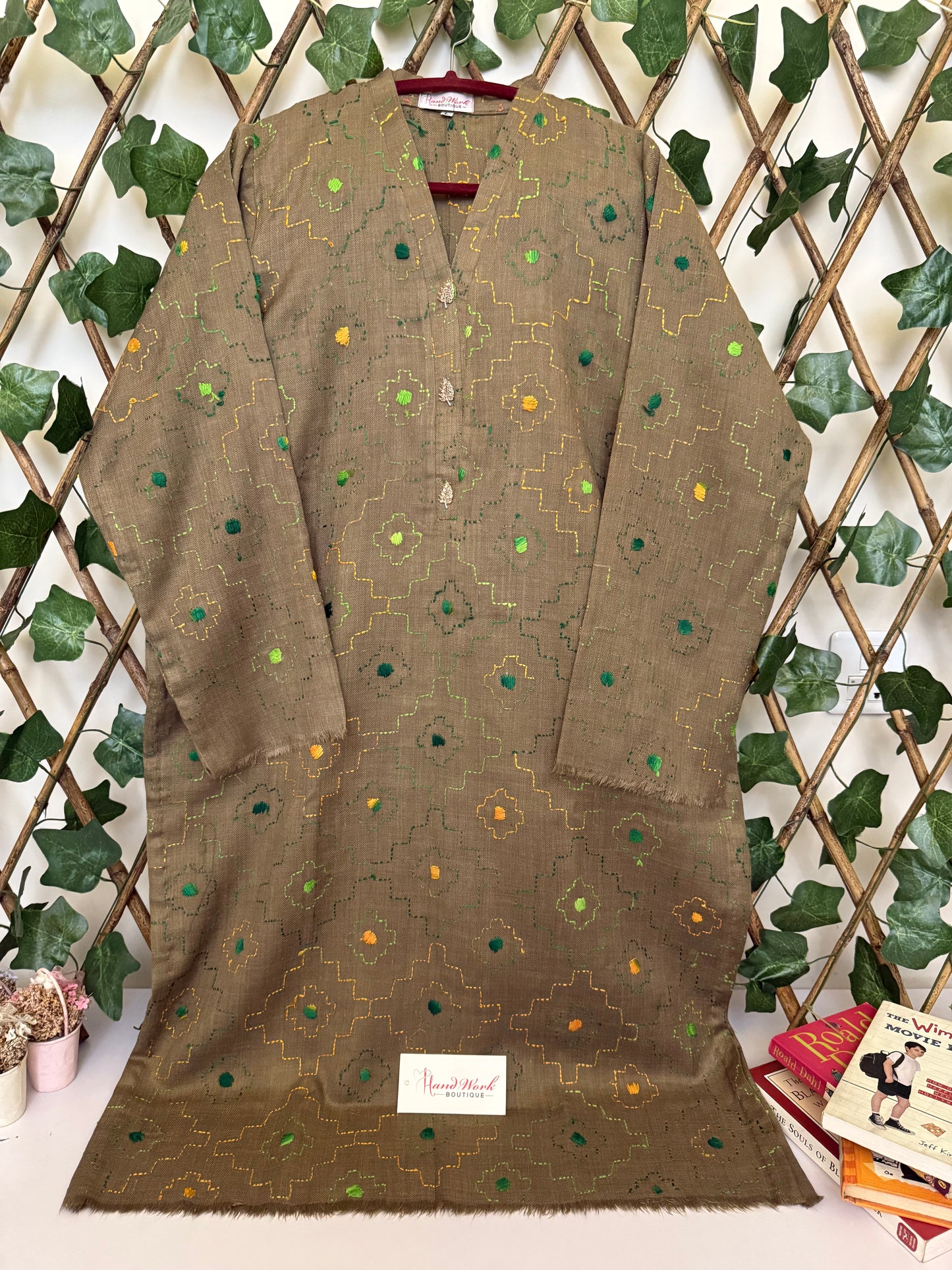 Pashmina kantha kurta size large