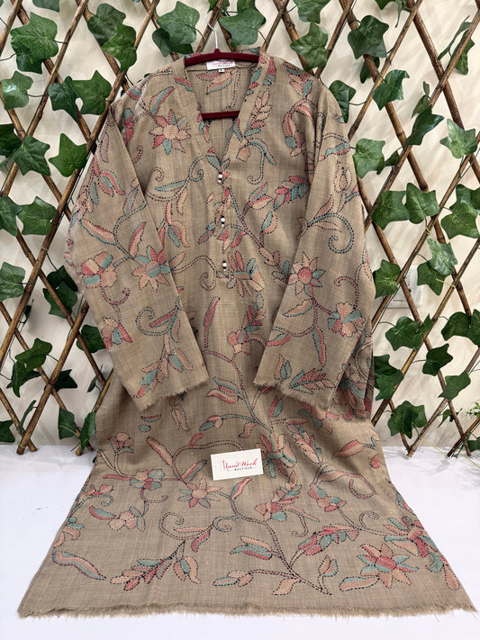 Pashmina kantha kurta size large