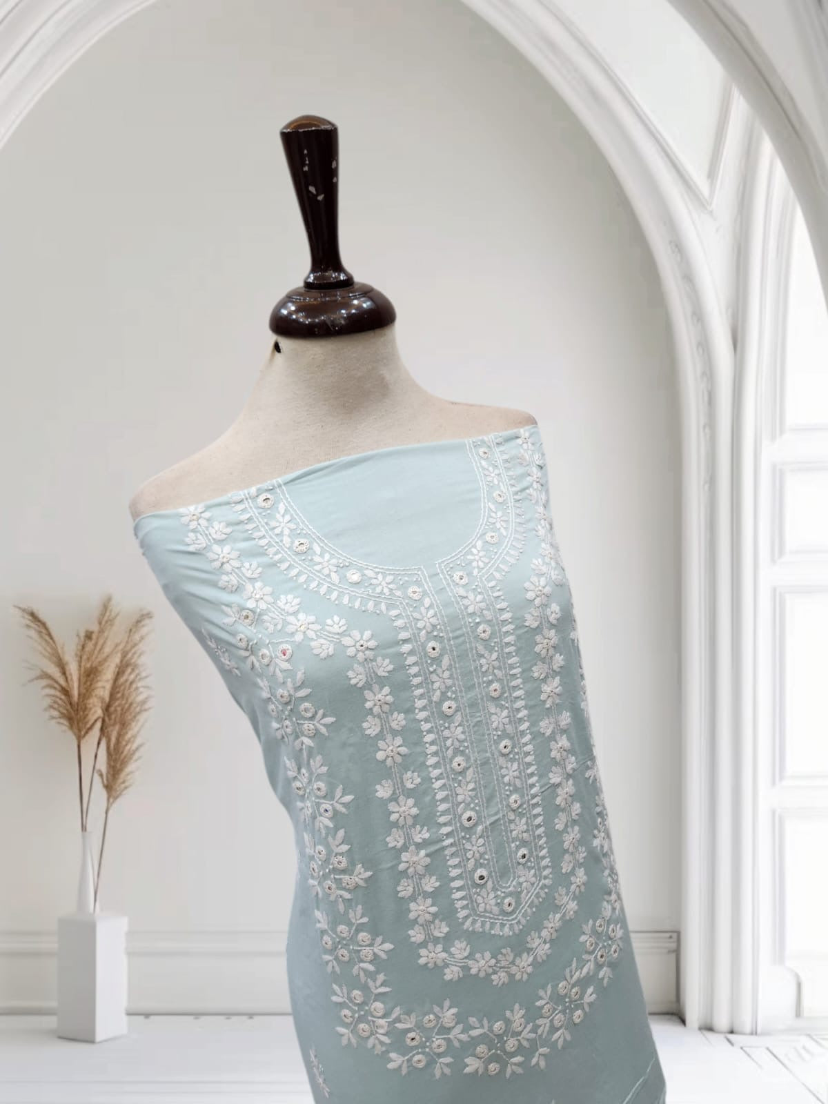 Budget friendly lawn hand embroidered shirt