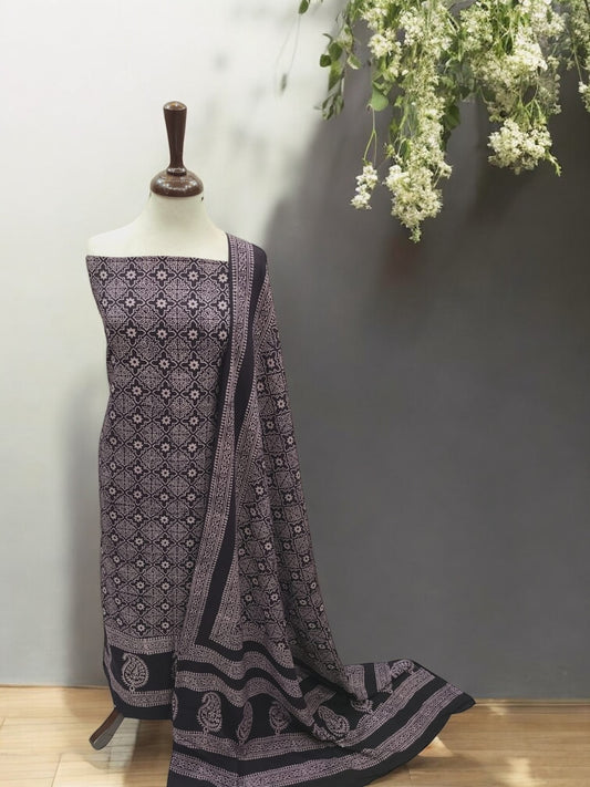 Charcoal ajrak print