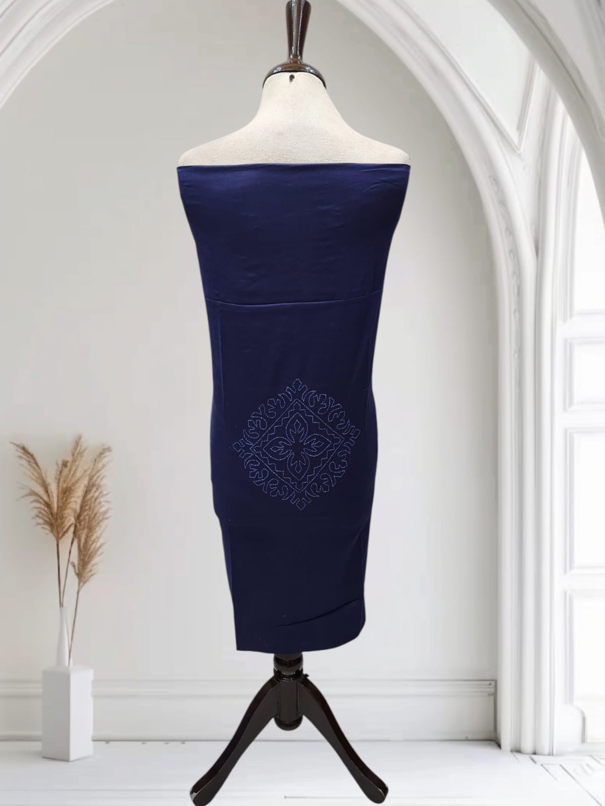 Kaccha tanka solid shade navy blue