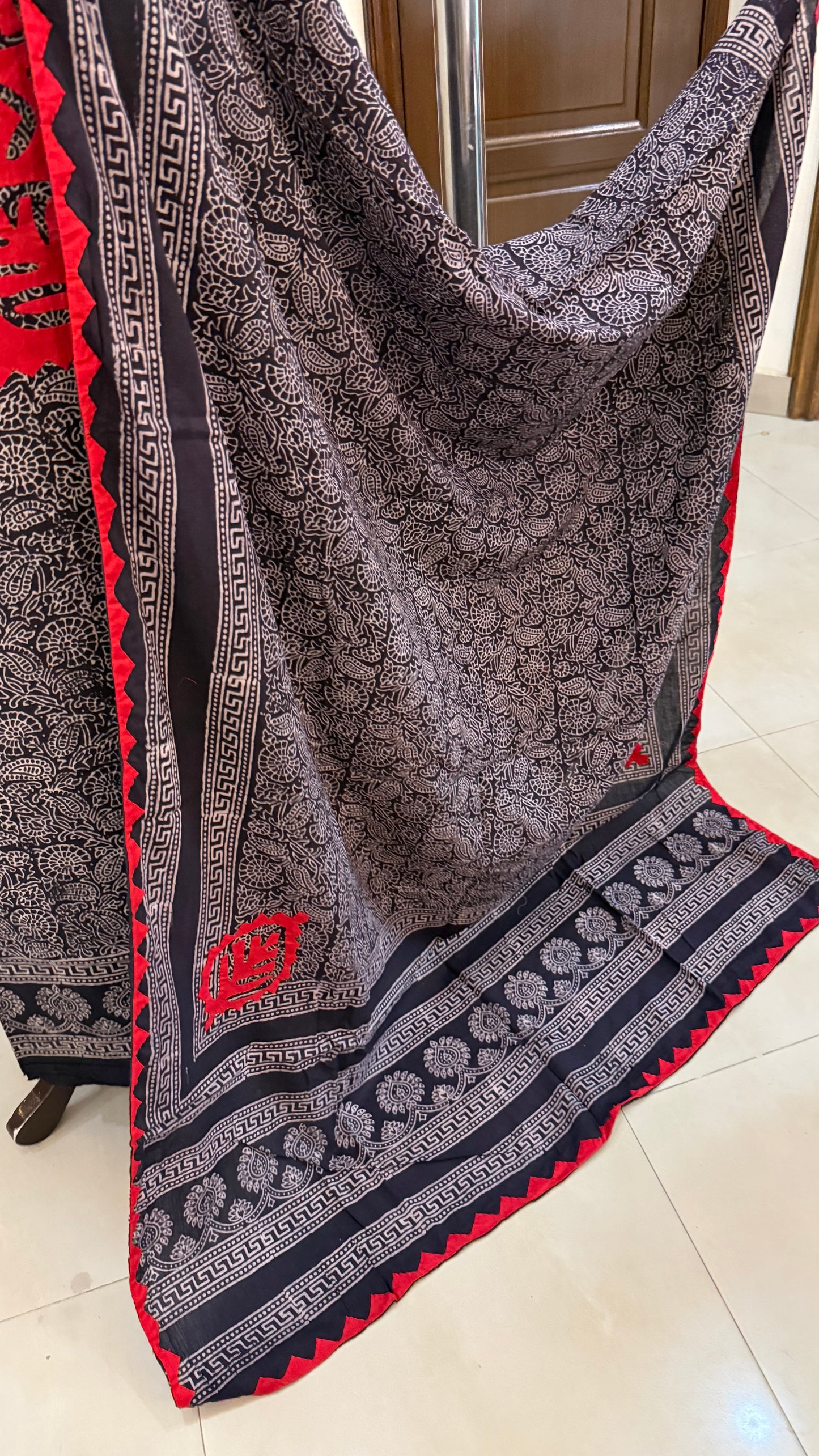 Lawn natural dyed with applique
