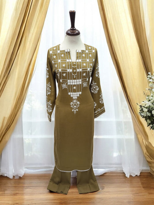 Irish linen tarkashi stitched 2pc