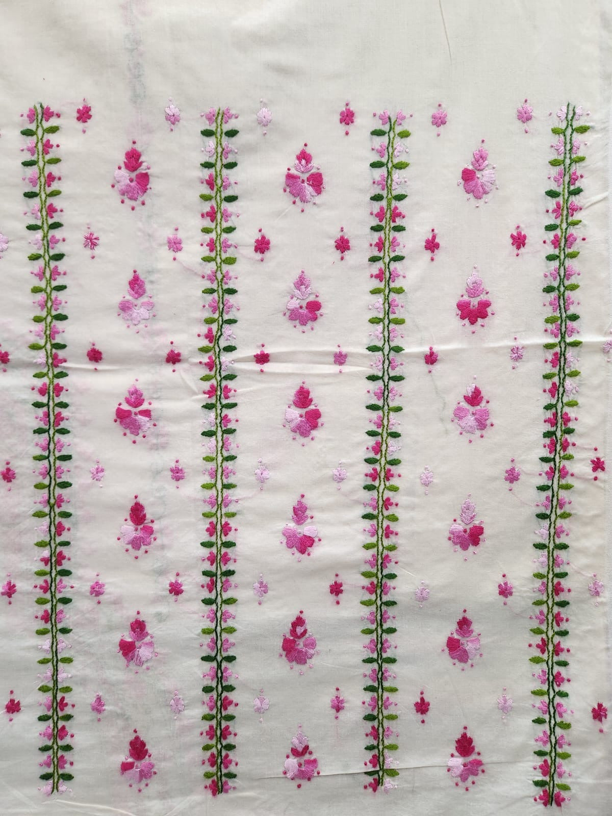 Baby pink heavy embroidered sleeves lawn shirt
