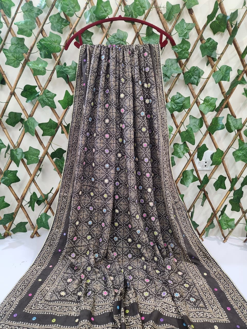 Grey Lawn Natural dyed heavy Mirror work