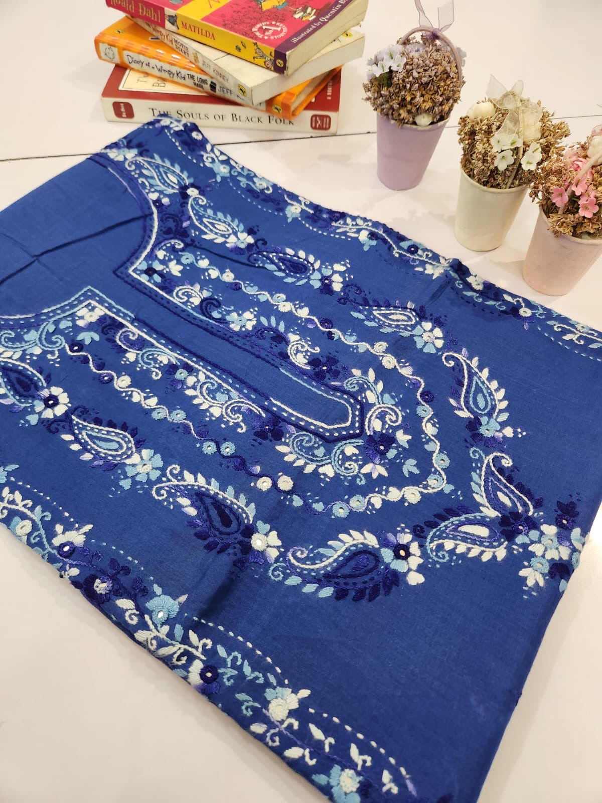 Most demanding shade lawn hand embroidered shirt
