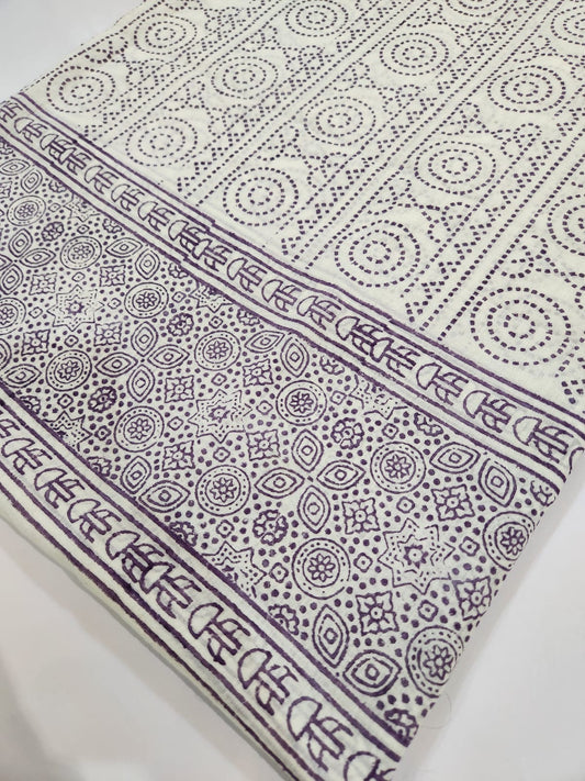 Purple Block Print Chunri Lawn Shirt