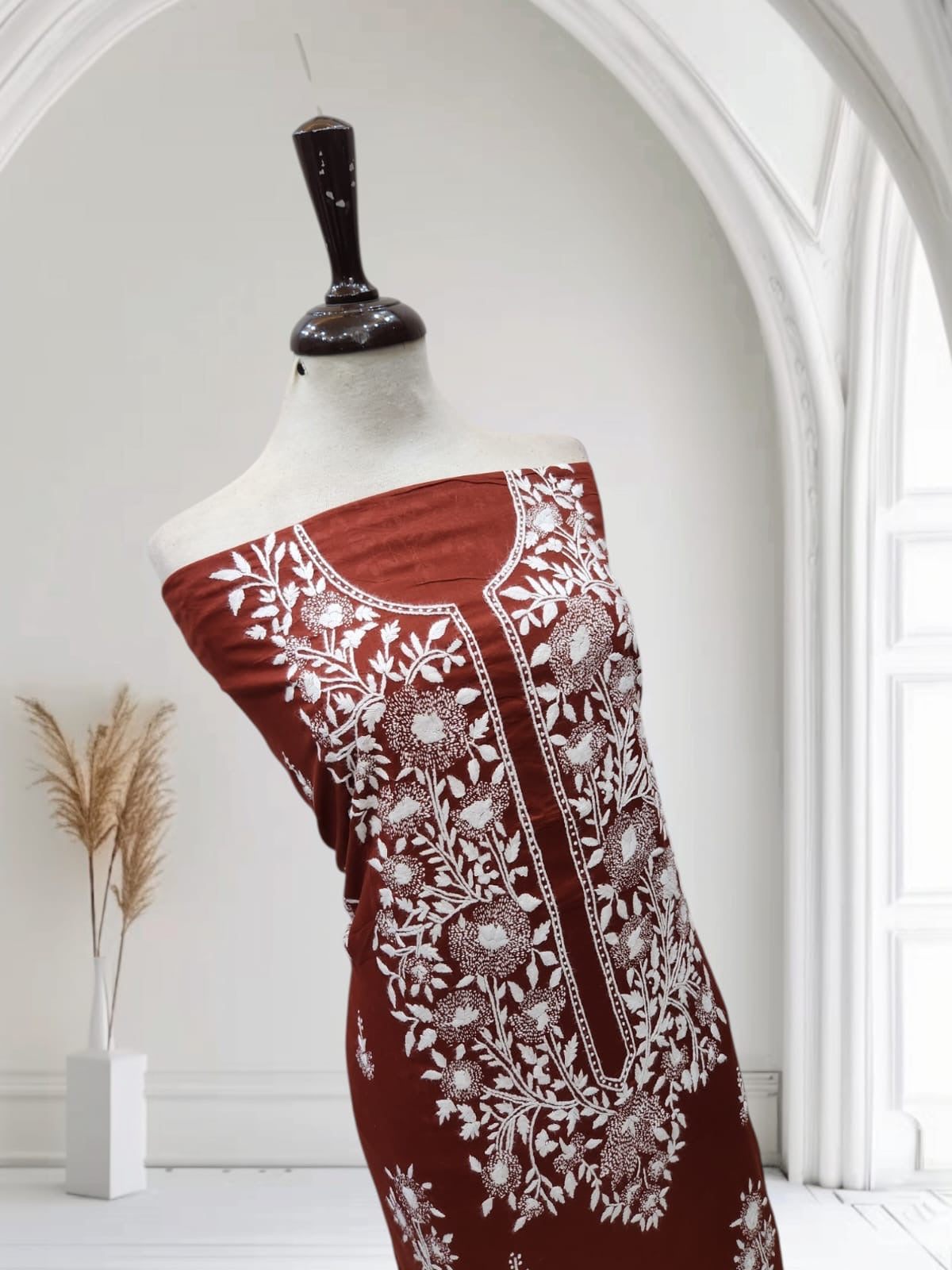 Kaccha tanka lawn hand embroidered shirt