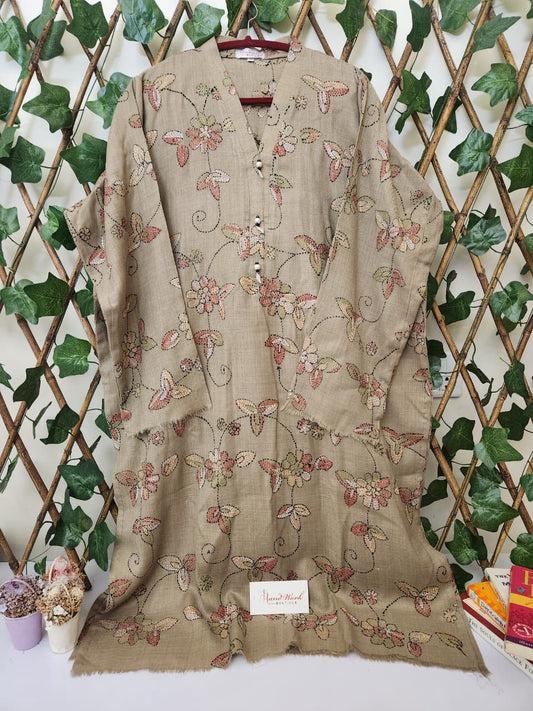 Pashmina Kantha kari kurta size XL