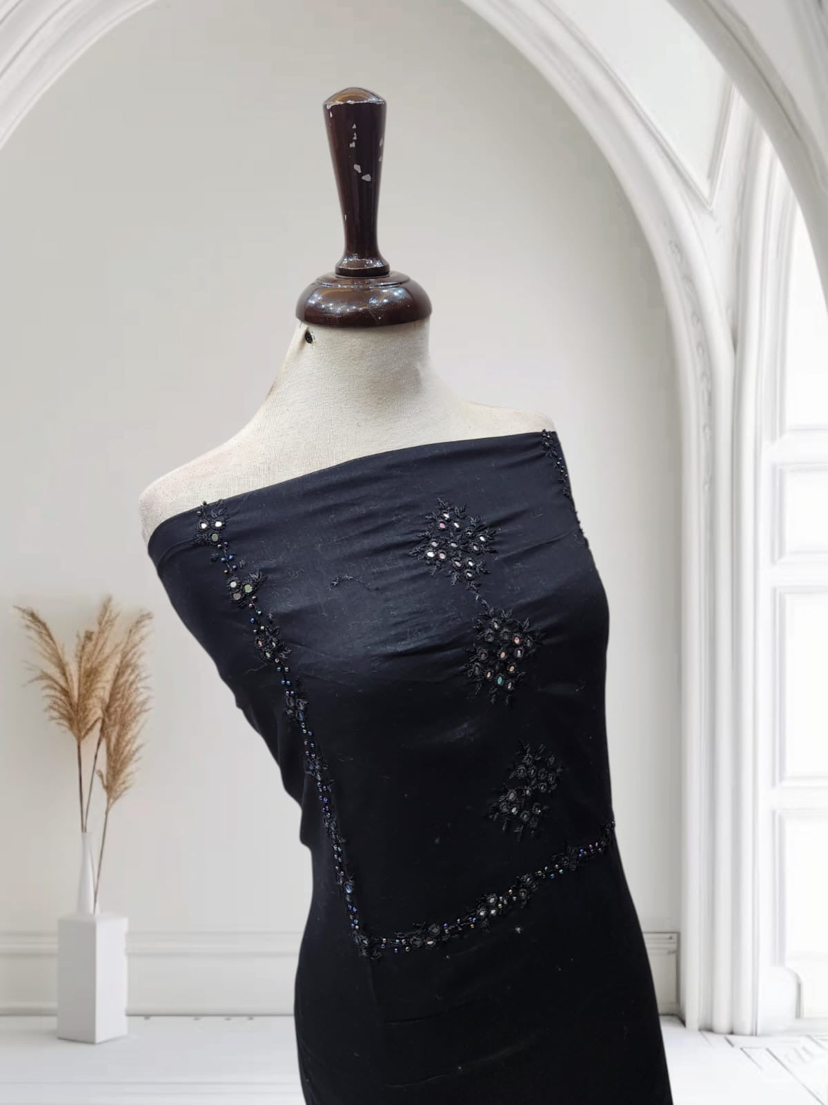 Most rare neat and exclusive lawn hand embroidered shirt
