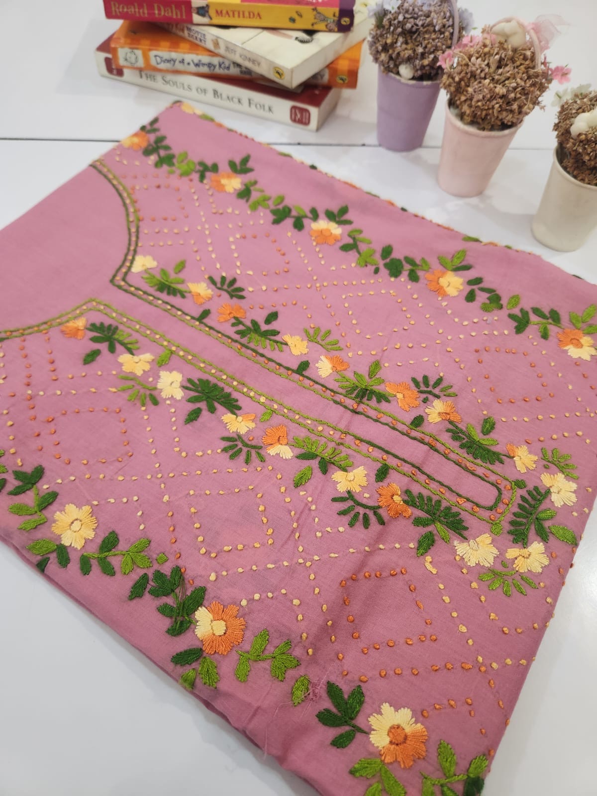 French knots new restock lawn hand Embroidered shirt