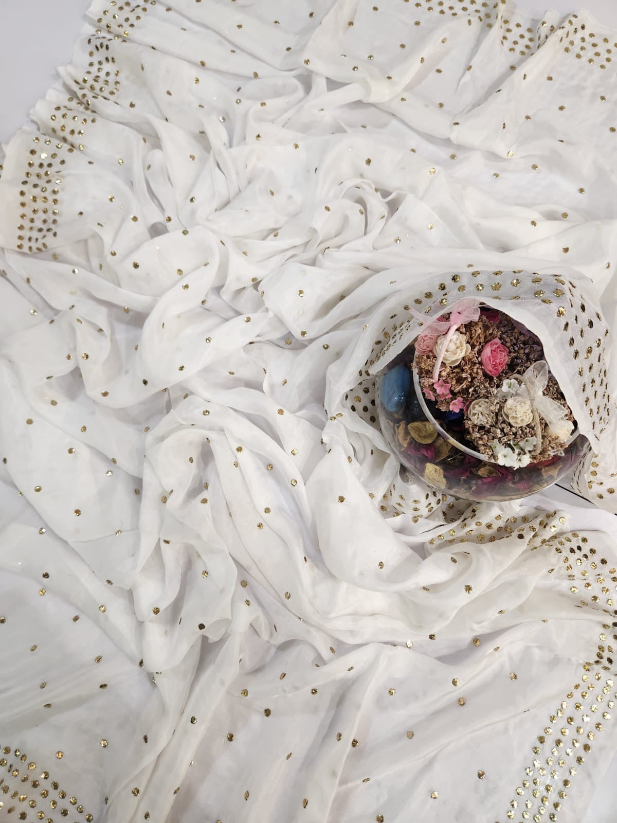 Golden Button mukesh Pure Medium Silk Supatta