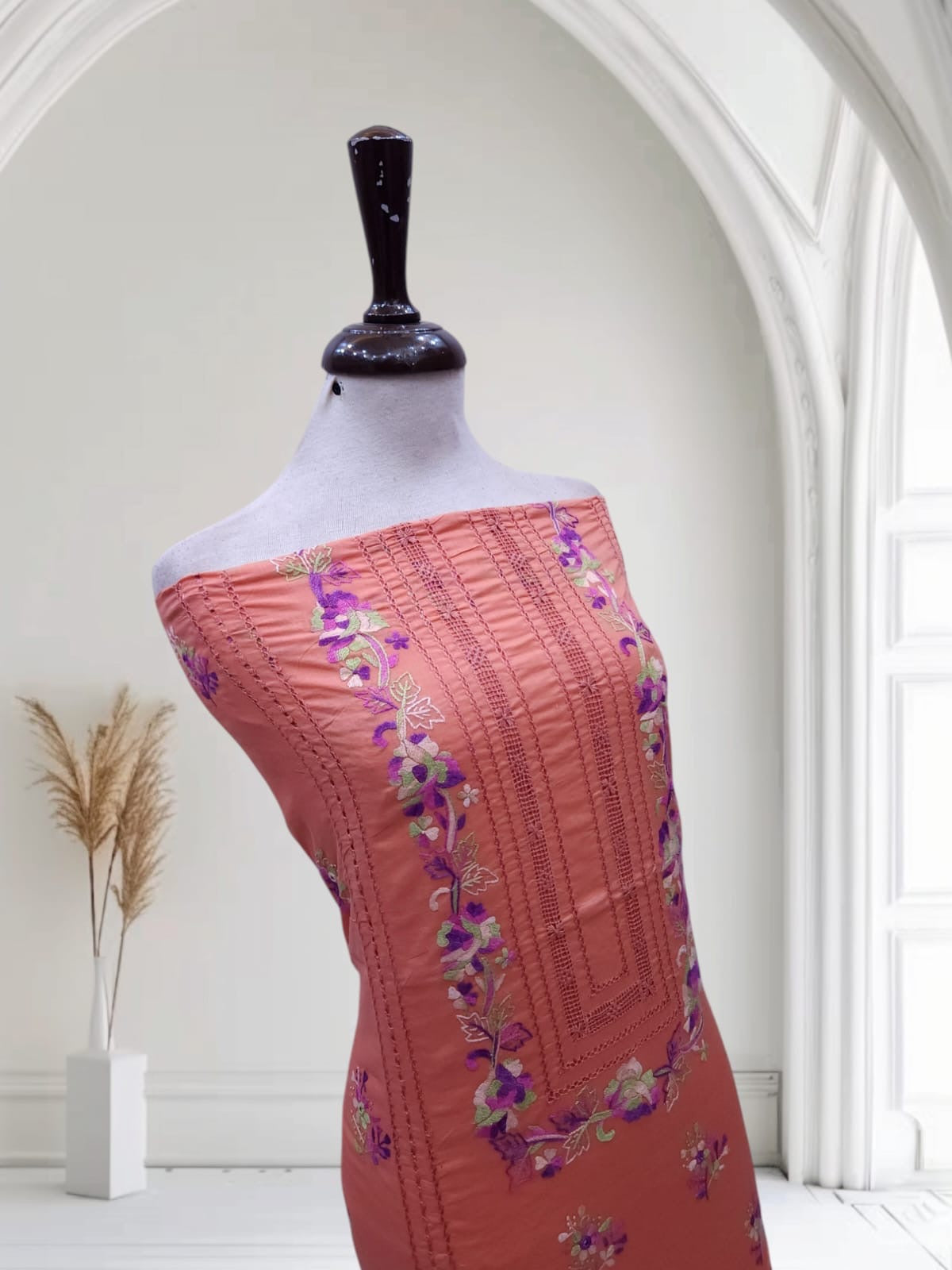 Tarkashi lawn hand embroidered shirt