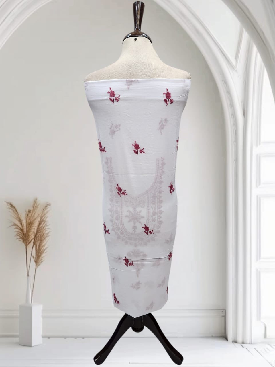 Lawn gull e Sitta shirt with tea pink thread